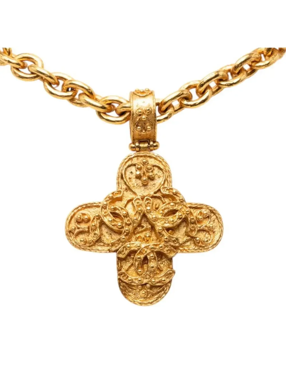 Chanel Cc Logo Chain Pendant Necklace #327477C12B